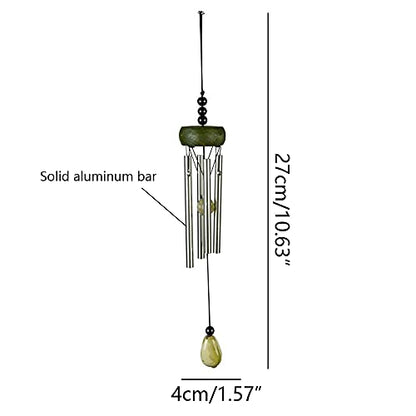 2 Pack Small Silver Wind Chime with Ceramic Blank Drops, 10 Inch Metal Garden Wind Chimes with 4 Different Len Bell Tubes, Soothing Harmony Sound Mini Outdoor Windcatcher Porches Décor