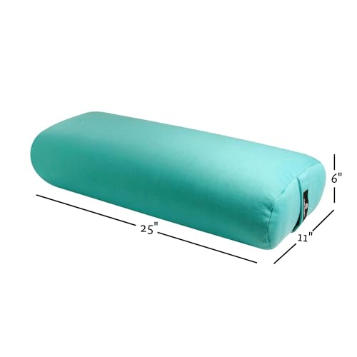 Hugger Mugger Standard Yoga Bolster - Firm, Supportive, Handmade, Durable - color: Aqua