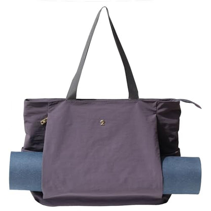 ESVAN Yoga Mat Bag Yoga Tote Carrier Shoulder Bag Carryall Tote for Office,Yoga,Pilates,Travel,Beach and Gym - color: Nylon Dark Gray