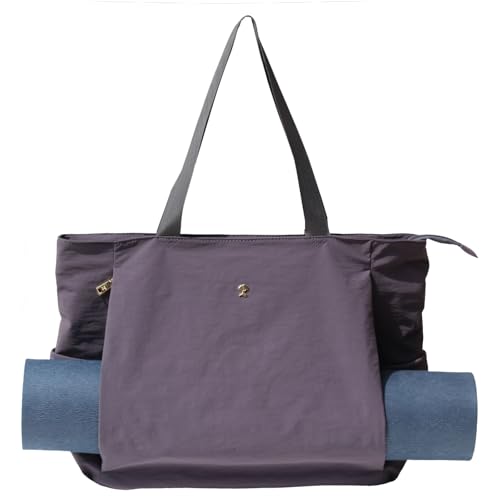 ESVAN Yoga Mat Bag Yoga Tote Carrier Shoulder Bag Carryall Tote for Office,Yoga,Pilates,Travel,Beach and Gym - color: Nylon Dark Gray