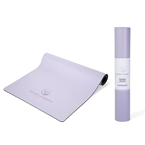 Secret Garden Blossom Exercise Mat 5mm Thick Non-Slip for Yoga, Pilates & Meditation - color: Lavender