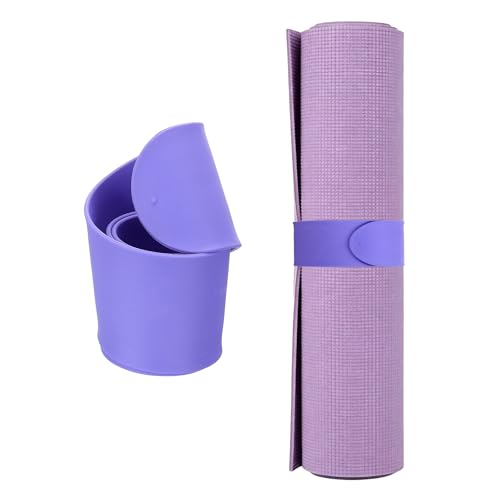 Yoga Mat Strap Slap Band, One Snap Yoga Mat Slap Band for Keep Mats Tightly Rolled Exercise Mat Sling Holder - color: Purple