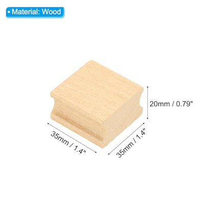 PATIKIL 35x35mm Blank Wood Rubber Stamp Mounts, 5Pcs Wooden Rubber Stamp Handle Hard Wooden Blocks for Making DIY Crafting, Brown - size: 35x35mm