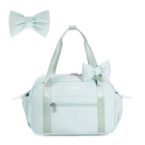 ECOHUB Small Gym Bag for Women, Mini Gym Duffle Bag with Wet Compartment, Cute Bowknot Sports Bag, Gym Tote Bag Dance Yoga Workout Travel Bags Green - color: Green