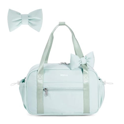 ECOHUB Small Gym Bag for Women, Mini Gym Duffle Bag with Wet Compartment, Cute Bowknot Sports Bag, Gym Tote Bag Dance Yoga Workout Travel Bags Green - color: Green