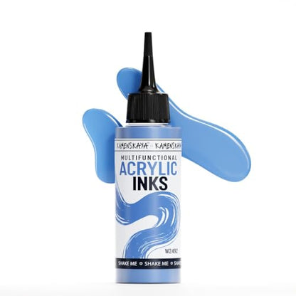 Acrylic Inks for Artists - 'Smoky Blue' Acrylic Ink, 3.38 Fl Oz (100 ml) | Highly Concentrated, Multifunctional Liquid Acrylic Paint - color: Smoky Blue