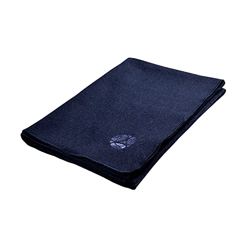Hugger Mugger Deluxe Wool Blanket - Navy - Soft and Firm, Excellent Yoga Prop, Provides Extra Padding for Knees, Elbows, and Wrists, Durable and Washable - color: Navy