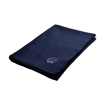 Hugger Mugger Deluxe Wool Blanket - Navy - Soft and Firm, Excellent Yoga Prop, Provides Extra Padding for Knees, Elbows, and Wrists, Durable and Washable - color: Navy