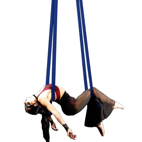 6.6ft 2m Aerial Loops Aerial Straps Ropes Aerial Acrobatics Body Loop Trapeze Circus Apparatuses Equipment Yoga Straps 1 pairs - color: Dark Blue