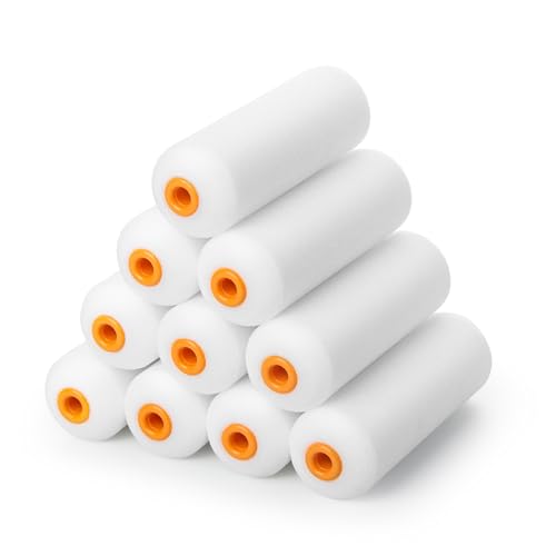 VOOMEY Mini Paint Roller, 4 Inch Foam Paint Roller 10 Pack | Small Paint Roller Covers, Roller Paint for Painting Walls, Cabinets, Corner, Cupboards, Doors - style: 4 inch 10 pack