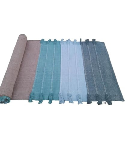 Indian Handmade100 % Organic Anti Skid Multi Colour Cotton Yoga Mat - Eco-Friendly Hand-Woven Rug - Non-Slip & Thick (24”x72”x5mm) for Hot yoga & Everyday Fitness at Home - Comfortable & Foldable Extra-Long Mat - color: Multi 3