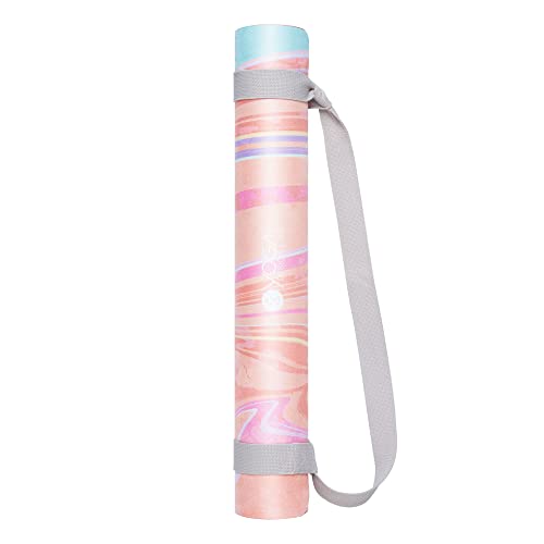 YOGA DESIGN LAB | The Combo Yoga Mat | 2-in-1 Mat+Towel | Eco Luxury | Ideal for Hot Yoga, Power, Bikram, Ashtanga, Sweat | Studio Quality | Includes Carrying Strap! - color: Pearl, size: 5.5mm