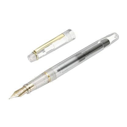 PATIKIL Fountain Pen Medium Nib, Fountain Pen Barrel Handcrafted Pen for Professional Office Journaling Gifts, Transparent White - color: Transparent White