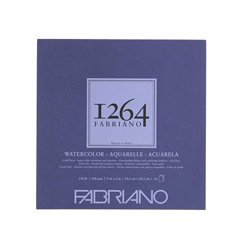 Fabriano 1264 Watercolor Pad, Bright White - size: 8 x 8