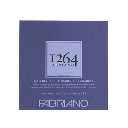 Fabriano 1264 Watercolor Pad, Bright White - size: 8 x 8