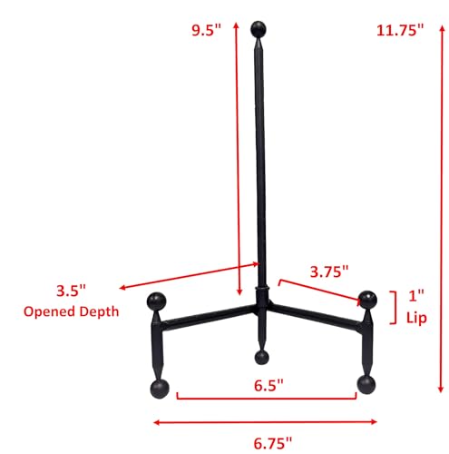 TRIPAR Modern Tripod Easel Display, Black Finish - Lightweight & Durable Design - Perfect for Displaying Decorative Pictures, Artwork, Plates, Tiles, & More (12 Inch) - size: 12 Inch