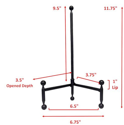 TRIPAR Modern Tripod Easel Display, Black Finish - Lightweight & Durable Design - Perfect for Displaying Decorative Pictures, Artwork, Plates, Tiles, & More (12 Inch) - size: 12 Inch