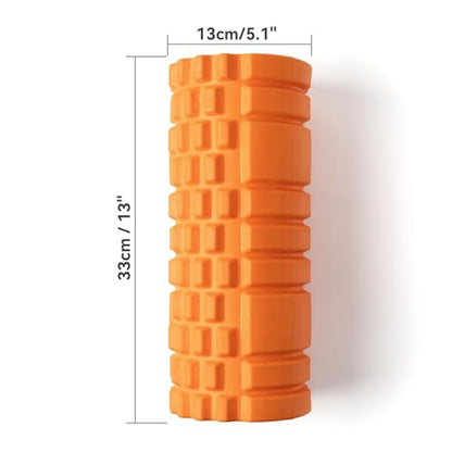 Krightlink Foam Roller High Density 13" Patented Exercise Roller for Deep Tissue Muscle Massage, Muscle Massage and Myofascial Trigger Point Release, Relieves Muscle Pain, Improves Mobility (Orange) - color: Tangerine