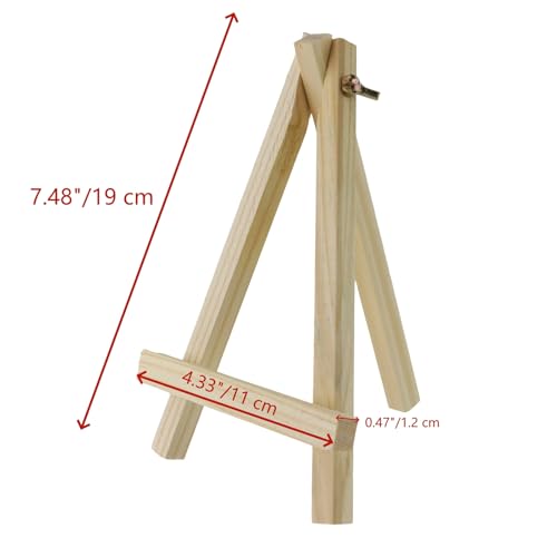 4 Pcs Tabletop Easel,Easel for Painting 7.48 Inch Wooden Painting Stand for Art,and Crafts,Portable Canvas Photo Picture Sign Holder for Kids and Adults - size: 7.48"x4.33"/19x11 cm(LW)