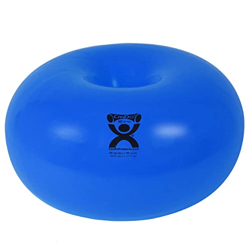 CANDO - 30-1955 CanDo Donut Exercise, Workout, Core Training, Swiss Stability Ball for Yoga, Pilates and Balance Training in Gym, Office or Classroom. Blue, 85 cm W x 45 cm - style: 34-inch