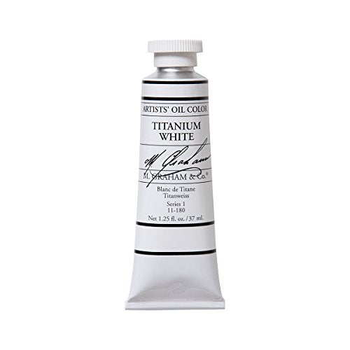 M. Graham 1-1/4-Ounce Tube Oil Paint, Titanium White - color: Titanium White, size: 1.25 Fl Oz (Pack of 1)