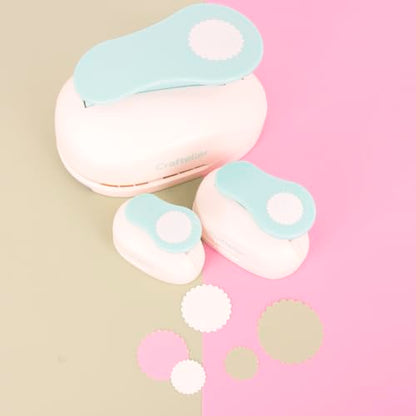 Craftelier - Scalloped Circle Punch 3" (7.62 cm) Diameter | Hole puncher, scrapbooking and crafts projects, lever punch, for paper and cardstock, size 5.9 x 3.74 x 4.13 in - size: Pack of 1: 3" Diameter