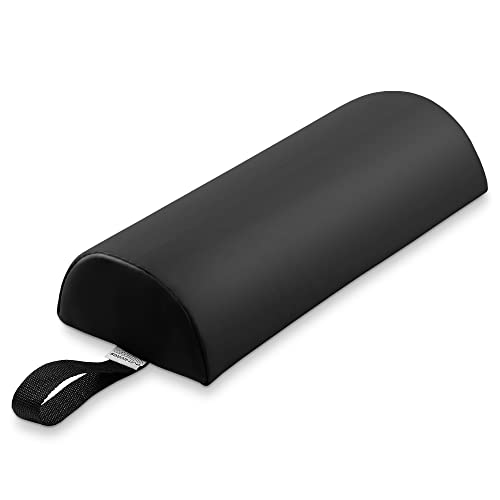 Saloniture Half Round Neck Massage Table Bolster Pillow Pad - 13 x 6 x 3 Inch - Black - color: Black