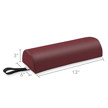 Saloniture Half Round Neck Massage Table Bolster Pillow Pad - 13 x 6 x 3 Inch - Burgundy - color: Burgundy