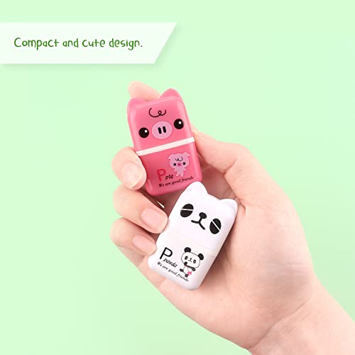 Tamaki 6 Pack Erasers for Kids, Cute Erasers with Cover and Roller | Pencil Rubber Eraser for Party Favors Gift Supplies