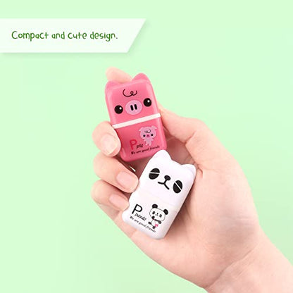 Tamaki 6 Pack Erasers for Kids, Cute Erasers with Cover and Roller | Pencil Rubber Eraser for Party Favors Gift Supplies