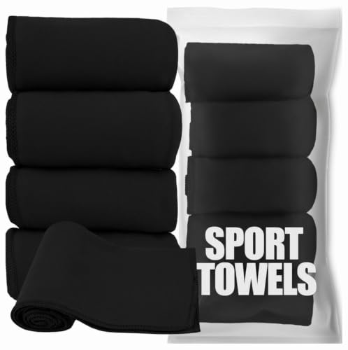 Microfiber Quick Dry Gym Towel, Lint Free Odor-Free Absorbent Fiber, Fast Drying, Men & Women Workout Gear for Body Sweat, Working Out, Towels (Black, 5Pack - 16 * 27Inch) - color: Black, size: 5Pack - 16*27Inch