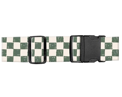 Luggage Straps for Suitcases, Adjustable Travel Belt, Durable Wide Luggage Strap, Cute Suitcase Strap Identifiers with Buckle, Bag Straps for Luggage, Green White Plaid - color: Green White Plaid