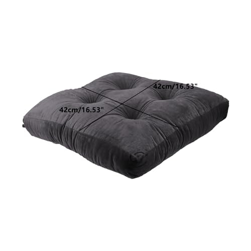 Square Pillows Seating, Thick Meditation Floor Pillow,Flexible Large Pillows Seating,2PCS Color Chair Pads Cushions,Square Floor Pillows for Game Yoga Charcoal, 42 * 42cm/16.53 * 16.53" - color: Charcoal, size: 42*42cm/16.53*16.53"