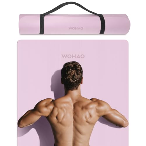 Extra Wide & Thick 8mm Yoga Mat, 72"x31.5" | Large Non Slip Exercise Mat, Premium POE Material, Superior Cushioning & Stability, With Strap for Home Gym, Pilates - color: Purple