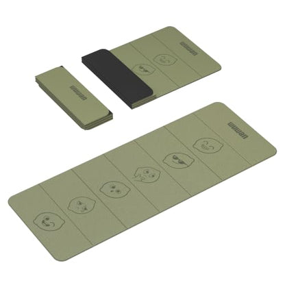 TPE Yoga Mat Foldable 8mm Thick Light Non-Slip for Home/Gym/Travel - color: Green+Black