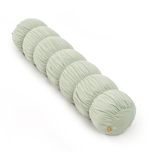Pat. Pend. Cylinder Pillow for Bed, 39 Inch, Celadon Green | Body pillow for adults with a removable, washable soft velvet cover; long bolster for side sleepers, sofas and leg support. - color: Celadon Green, size: 39"x 7.87"