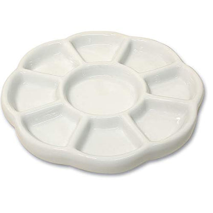 The Beadsmith Ceramic Mixing Palette, Sunflower Design Paint Holder, Arts & Crafts Accessories Organizer, 5.5" x 5.5" x .5", 9 Compartments (1 Palette) - size: 5.5" x 5.5" x 0.5"