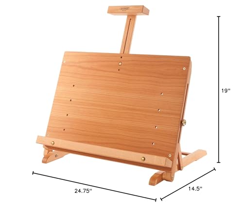 Mabef M/34 Table Easel, Oiled Beech-Wood Tabletop Easel Adjustable Canvas Angle from Vertical to Horizontal Max Load 5 kg/Canvas Height Up to 54 cm – Made in Italy - style: Lectern