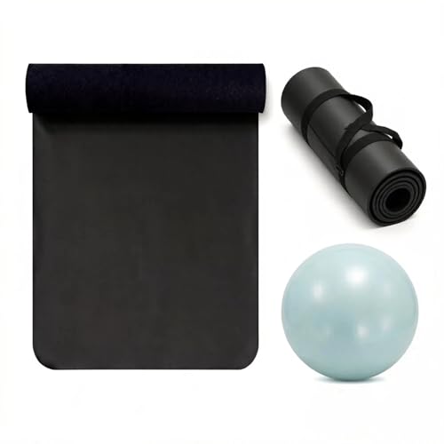 Grip Yoga Mat 5mm Non-Slip PU Natural Rubber Surface, Premium Fitness Mat for Hot Yoga, Pilates, for Women and Men - color: Black