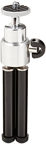 Amazon Basics Lightweight Portable Mini Travel Tripod with 360° Ball Head, Adjustable Height, Desktop, Black