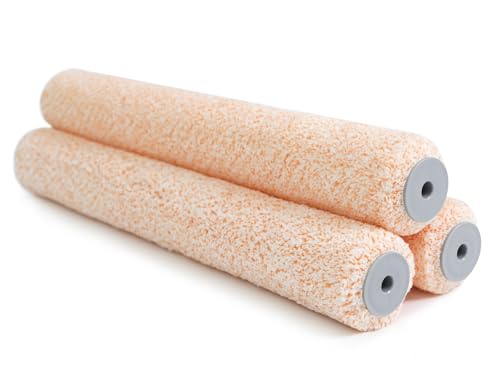 ROLLINGDOG 18 Inch Paint Roller Covers | 3/8" Nap 18" Microfiber Paint Roller Sleeves for Smooth and Semi-Smooth Surfaces, Ceiling, Wall, Floor, Decks Painting (3PC)