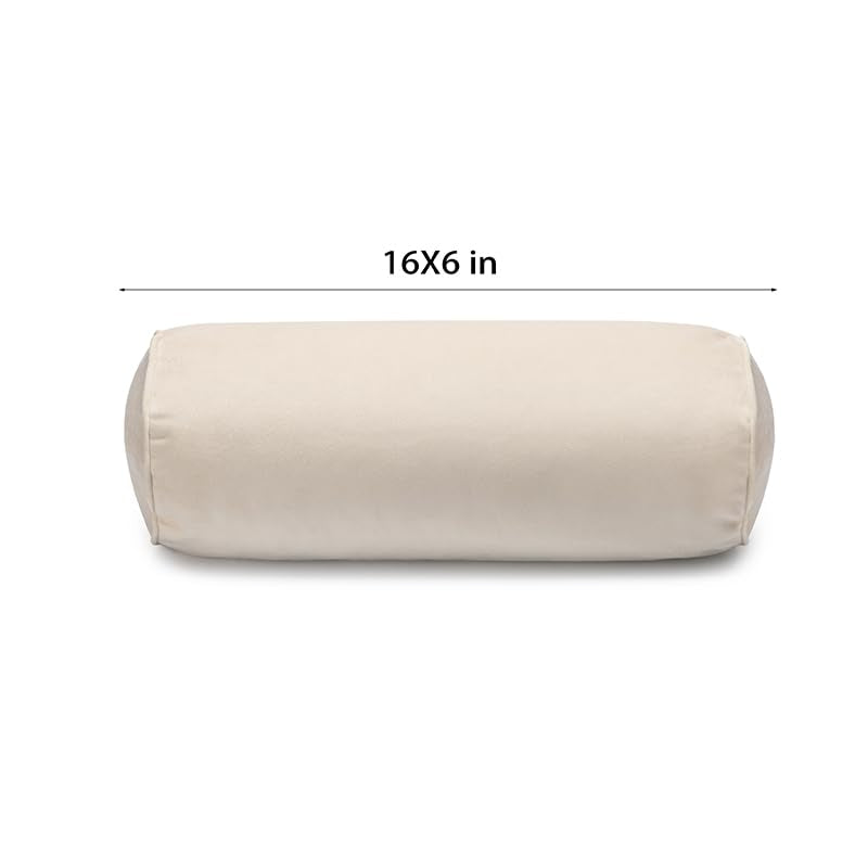 Neck Roll Pillow - color: Ivory (Vetlet)