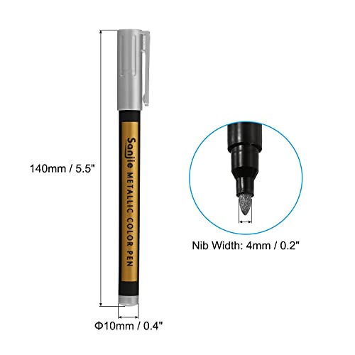 PATIKIL Metallic Marker Pens, 3 Pack Paint Pens Medium Point Colored Markers Art Marker Pen for DIY Craft Photo Album, Silver Tone - color: Silver Tone