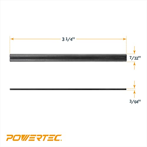 POWERTEC 3-1/4" HSS Planer Blades 10 PK for WEN 6530, DeWalt DCP580B, PORTER-CABLE PC70THP, RYOBI P611, BOSCH PK2632K, Makita XPK01Z, Craftsman, Skil Hand Planer, Replacement Electric Planer Blades - size: 10 Pack