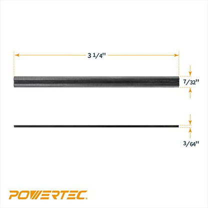 POWERTEC 3-1/4" HSS Planer Blades 10 PK for WEN 6530, DeWalt DCP580B, PORTER-CABLE PC70THP, RYOBI P611, BOSCH PK2632K, Makita XPK01Z, Craftsman, Skil Hand Planer, Replacement Electric Planer Blades - size: 10 Pack