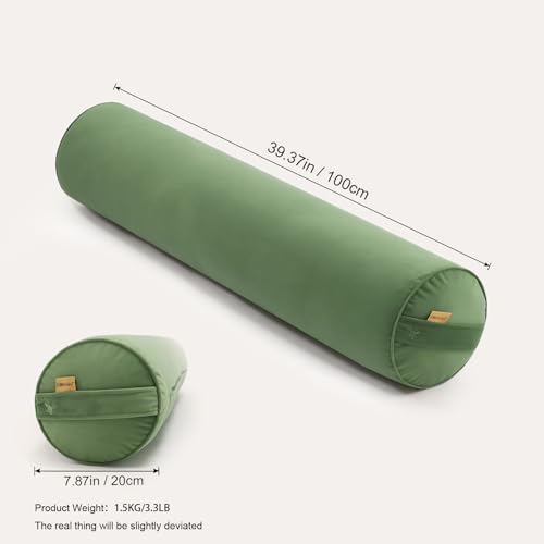 Body Pillow for Adults,Long Round Pillow,Big Cylindrical Pillow,Large Full Bolster Pillows for Side Sleepers (Olive Green, 39.37"*7.87") - color: Olive Green, size: 39.37"*7.87"