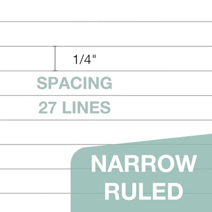 POPRUN Small Legal Pads, 5" x 8", 3 Pack, 50ct, 100 GSM, 1/4" Narrow Ruled | Mini Notepads, White Thick Paper with Cardback, Writing Pad, Easy Carry, Work, Home, School Supply - size: Narrow Ruled