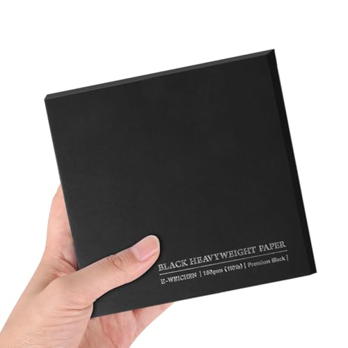 1Pc 4.9x4.9 Tearable Square 180gsm Portable Sketch Paper Pad Journal (30 Sheets) Travel Size for Calligrapher Watercolour Sketch Book Notebook Black Paper - color: Tearable Black-1Pc