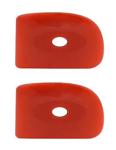 Creative Hobbies Red Soft Silicone Pottery - Pack of 2 | Ultra-Soft Ceramic Sculpting Tool for Smooth Finishing and Removing Finger Marks | Essential Tool for Potters (Shape 5) - color: Shape 5