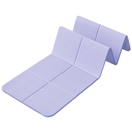 Foldable Yoga Mat for Travel 72"x 32"x 0.32"Inch, 8mm Thick Folding Exercise Mat, Outdoor Non-slip Pilates Mat for Women & Men, Wide Yoga Mat Packable for Workout and Fitness - color: Purple